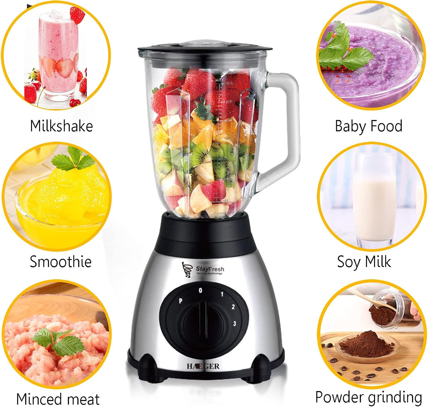 خلاط راس مع وعاء 1.5 لتر